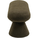 Meridian Drum Green Faux Shearling Teddy Fabric Bench IMAGE 4