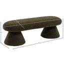  Color_Green -- Drum Green Faux Shearling Teddy Fabric Upholstered Bench IMAGE 5