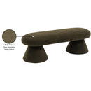  Color_Green -- Drum Green Faux Shearling Teddy Fabric Upholstered Bench IMAGE 6