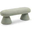  Color_Mint -- Drum Mint Faux Shearling Teddy Fabric Upholstered Bench IMAGE 1