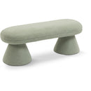  Color_Mint -- Drum Mint Faux Shearling Teddy Fabric Upholstered Bench IMAGE 1