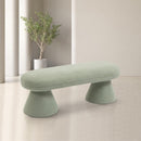 Color_Mint -- Drum Mint Faux Shearling Teddy Fabric Upholstered Bench IMAGE 2