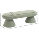  Color_Mint -- Drum Mint Faux Shearling Teddy Fabric Upholstered Bench IMAGE 5