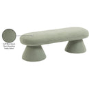  Color_Mint -- Drum Mint Faux Shearling Teddy Fabric Upholstered Bench IMAGE 6