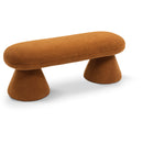  Color_Saddle -- Drum Saddle Faux Shearling Teddy Fabric Upholstered Bench IMAGE 1