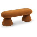 Meridian Drum Saddle Faux Shearling Teddy Fabric Bench IMAGE 1