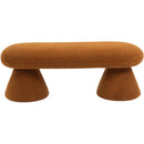  Color_Saddle -- Drum Saddle Faux Shearling Teddy Fabric Upholstered Bench IMAGE 3
