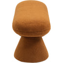 Meridian Drum Saddle Faux Shearling Teddy Fabric Bench IMAGE 4
