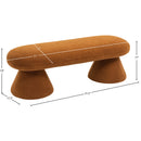  Color_Saddle -- Drum Saddle Faux Shearling Teddy Fabric Upholstered Bench IMAGE 5