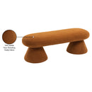  Color_Saddle -- Drum Saddle Faux Shearling Teddy Fabric Upholstered Bench IMAGE 6