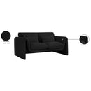  Manufacturer Color_Black -- Meridian Stylus Stationary Fabric Loveseat IMAGE 17