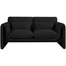  Manufacturer Color_Black -- Meridian Stylus Stationary Fabric Loveseat IMAGE 4