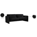 Meridian Stylus Black Boucle Fabric Sofa IMAGE 17