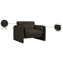 Meridian Stylus Brown Boucle Fabric Chair IMAGE 17