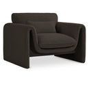Meridian Stylus Brown Boucle Fabric Chair IMAGE 1