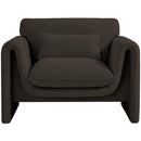  Manufacturer Color_Brown -- Stylus Brown Boucle Fabric Upholstered Chair IMAGE 4