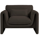 Meridian Stylus Brown Boucle Fabric Chair IMAGE 4