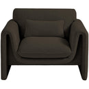 Meridian Stylus Brown Boucle Fabric Chair IMAGE 5
