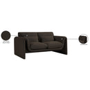 Meridian Stylus Brown Boucle Fabric Loveseat IMAGE 17