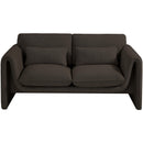 Meridian Stylus Brown Boucle Fabric Loveseat IMAGE 5