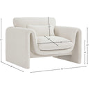 Meridian Stylus Cream Boucle Fabric Chair IMAGE 16