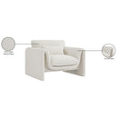 Meridian Stylus Cream Boucle Fabric Chair IMAGE 17