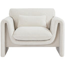  Manufacturer Color_Cream -- Stylus Cream Boucle Fabric Upholstered Chair IMAGE 4