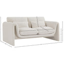  Manufacturer Color_Cream -- Stylus 64" Cream Boucle Fabric Upholstered Loveseat IMAGE 16