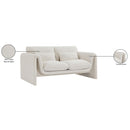  Manufacturer Color_Cream -- Stylus 64" Cream Boucle Fabric Upholstered Loveseat IMAGE 17
