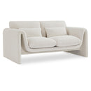  Manufacturer Color_Cream -- Stylus 64" Cream Boucle Fabric Upholstered Loveseat IMAGE 1