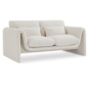 Meridian Stylus Cream Boucle Fabric Loveseat IMAGE 1
