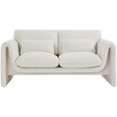 Manufacturer Color_Cream -- Stylus 64" Cream Boucle Fabric Upholstered Loveseat IMAGE 4