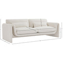  Manufacturer Color_Cream -- Stylus 86" Cream Boucle Fabric Upholstered Sofa IMAGE 16