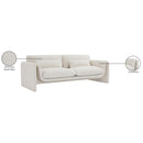  Manufacturer Color_Cream -- Stylus 86" Cream Boucle Fabric Upholstered Sofa IMAGE 17