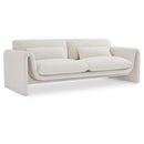  Manufacturer Color_Cream -- Stylus 86" Cream Boucle Fabric Upholstered Sofa IMAGE 1