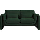  Manufacturer Color_Green -- Stylus 64" Green Boucle Fabric Upholstered Loveseat IMAGE 4