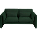 Meridian Stylus Green Boucle Fabric Loveseat IMAGE 5
