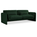 Meridian Stylus Green Boucle Fabric Sofa IMAGE 1