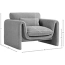  Manufacturer Color_Grey -- Stylus Grey Boucle Fabric Upholstered Chair IMAGE 16