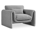 Meridian Stylus Grey Boucle Fabric Chair IMAGE 1