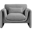  Manufacturer Color_Grey -- Stylus Grey Boucle Fabric Upholstered Chair IMAGE 4