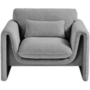  Manufacturer Color_Grey -- Stylus Grey Boucle Fabric Upholstered Chair IMAGE 5