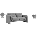  Manufacturer Color_Grey -- Stylus 64" Grey Boucle Fabric Upholstered Loveseat IMAGE 17