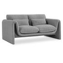  Manufacturer Color_Grey -- Stylus 64" Grey Boucle Fabric Upholstered Loveseat IMAGE 1