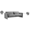  Manufacturer Color_Grey -- Stylus 86" Grey Boucle Fabric Upholstered Sofa IMAGE 17