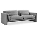  Manufacturer Color_Grey -- Stylus 86" Grey Boucle Fabric Upholstered Sofa IMAGE 1