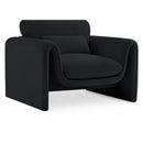 Meridian Sloan Black Velvet Fabric Chair IMAGE 1