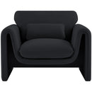 Meridian Sloan Black Velvet Fabric Chair IMAGE 4