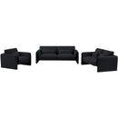 Meridian Sloan Black Velvet Fabric Loveseat IMAGE 14