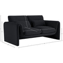  Manufacturer Color_Black -- Meridian Sloan Stationary Fabric Loveseat IMAGE 15